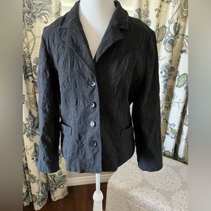 Croft & Barrow Stretch Black Paisley Jacket Size 12
